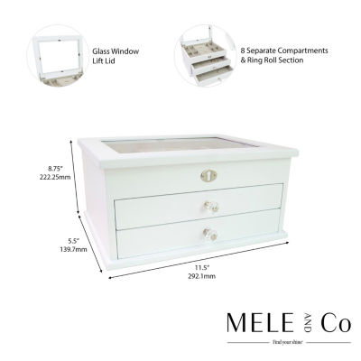 Mele And Co Large Lili White Jewelry Boxes