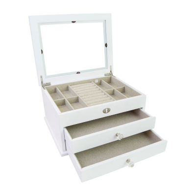 Mele And Co Large Lili White Jewelry Boxes