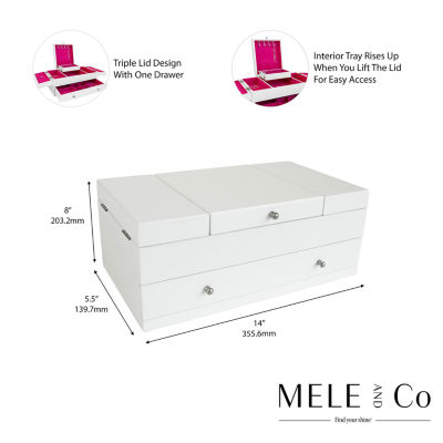 Mele And Co Everly White Jewelry Box