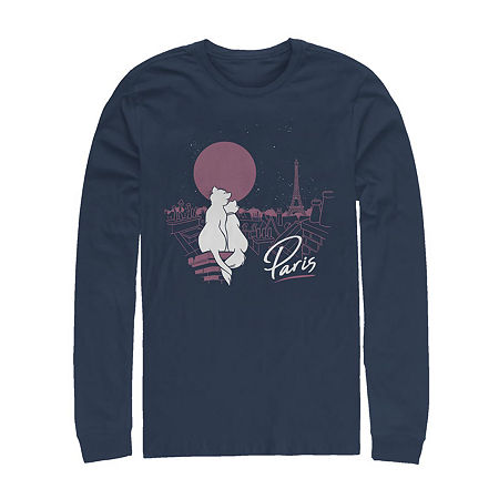 Mens Long Sleeve The Aristocats Graphic T-Shirt, Medium, Blue
