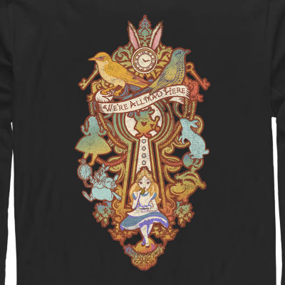 Mens Long Sleeve Alice in Wonderland Graphic T-Shirt