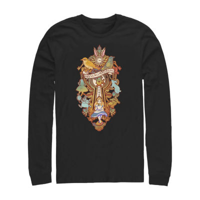 Mens Long Sleeve Alice in Wonderland Graphic T-Shirt