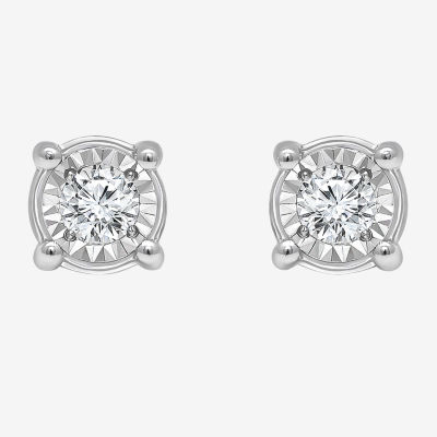 TruMiracle 1/2 CT. T.W. Natural Diamond 10K Gold Twist Stud Earrings