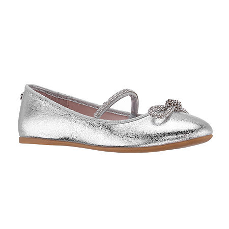 I. Miller Little & Big Girls Jaritza Ballet Flats, 6 Medium, Silver