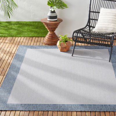 Nicole Miller Country Landry Bordered Outdoor Rectangular Area Rug