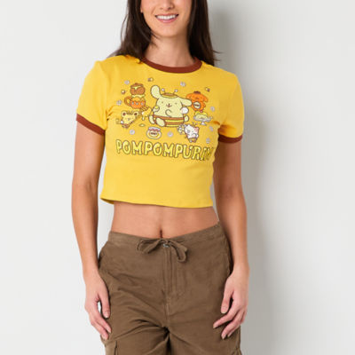 ★WAIKEI★ Bubble Pompompurin Graphic Short Sleeve T-shirt W Sweet Pompompurin Kawaii Sanrio Anime Short Sleeve T-Shirt