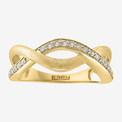 Effy Final Call Limited Quantities! Womens 2MM 1/5 CT. Natural White Diamond 14K Gold Over Silver Band