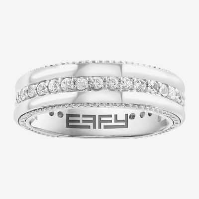 Effy Final Call Limited Quantities! Mens 1/7 CT. T.W. Genuine White Sapphire Sterling Silver Round Fashion Ring