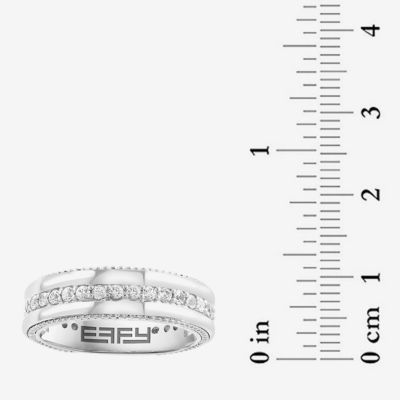 Effy Final Call Limited Quantities! Mens 1/7 CT. T.W. Genuine White Sapphire Sterling Silver Round Fashion Ring