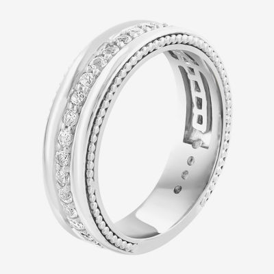 Effy Final Call Limited Quantities! Mens 1/7 CT. T.W. Genuine White Sapphire Sterling Silver Round Fashion Ring