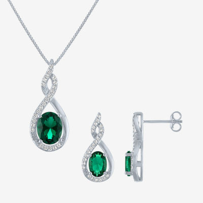 Gemstone Sterling Silver 2-pc. Oval Jewelry Set