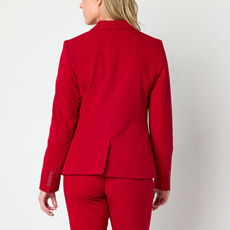 Liz Claiborne Kate Womens Classic Fit Blazer, 4 Petite, Red