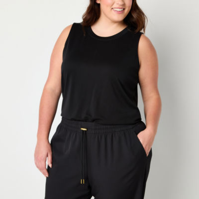 Stylus Womens Plus Tapered Mid Rise Drawstring Pant