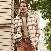 mutual weave Mens Shirt Jacket, Large, White