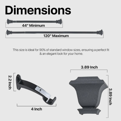 Deco Window Quattro 1 IN Adjustable Curtain Rod