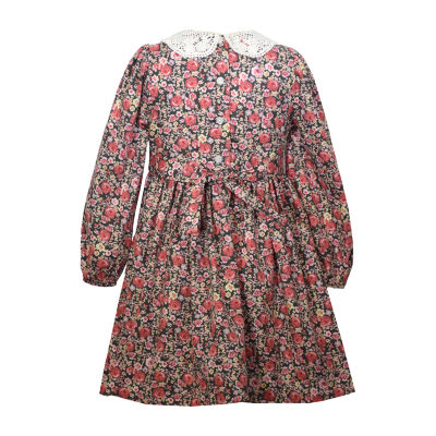 Bonnie Jean Little Girls Long Sleeve Puffed A-Line Dress