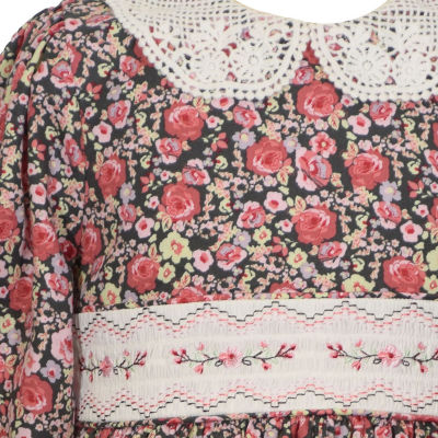 Bonnie Jean Little Girls Long Sleeve Puffed A-Line Dress