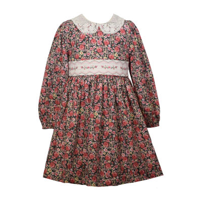 Bonnie Jean Little Girls Long Sleeve Puffed A-Line Dress