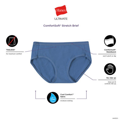 Hanes Ultimate® ComfortSoft Stretch 5-Pack Hipster Underwear 41W5CS