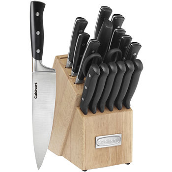 Cuisinart 14-Piece Forged Triple Rivet Cutlery Knife Block Set-Black~Complete