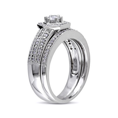 1/2 CT.T.W. Natural Diamond 14K White Gold Bridal Ring Set