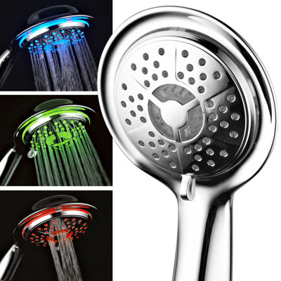 PowerSpa® All-Chrome LED Handheld Shower with Air Jet LED Turbo Pressure-Boost Nozzle Technology