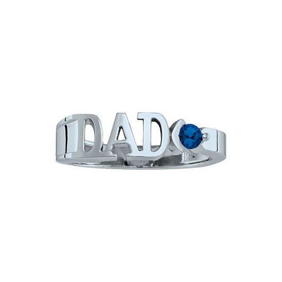 Personalized Men's Simulated Birthstone Dad Ring