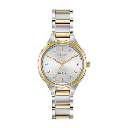 Citizen Corso Womens Diamond Accent Two Tone Stainless Steel Bracelet Watch Fe2104-50a, One Size