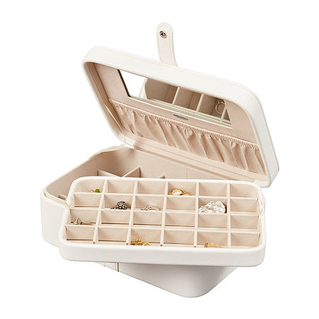 Mele and Co Lila Faux-Leather Ivory Jewelry Box, One Size, Ivory