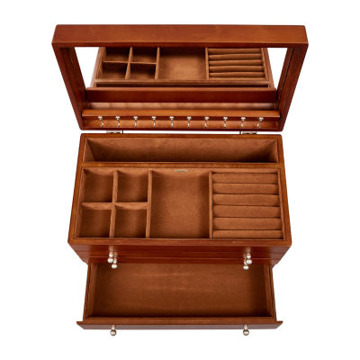 Mele and Co Brigitte Walnut-Finish Jewelry Box