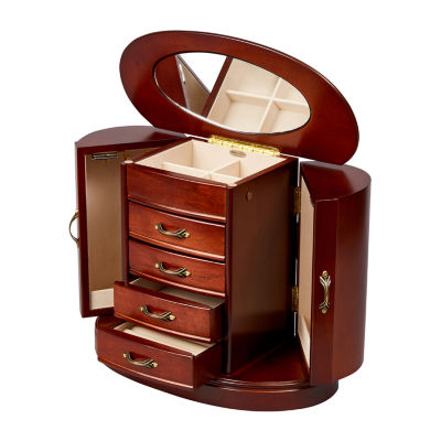 Mele and Co Heloise Walnut-Finish Jewelry Box