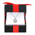 Tru Miracle Womens 1/4 CT. T.W. Genuine White Diamond 10K Gold Round Pendant Necklace