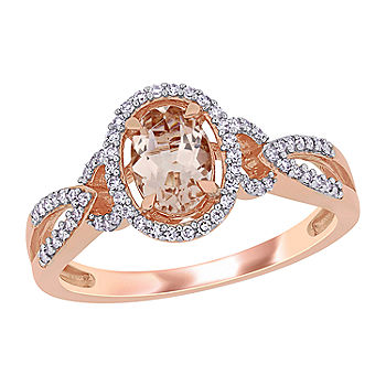 14k Rose Gold Oval Morganite & 1/8 CTW Diamond Halo Ring 14k Rose Gold Oval Morganite & 1/8 CTW Diamond Halo Ring