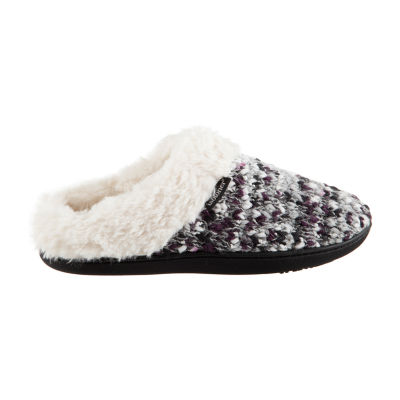 Knit fuzzy clog discount slippers