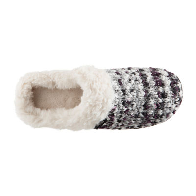 Isotoner Sweater Knit Hoodback Womens Clog Slippers