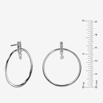 Bijoux Bar Delicates Silver Tone Glass Round Drop Earrings
