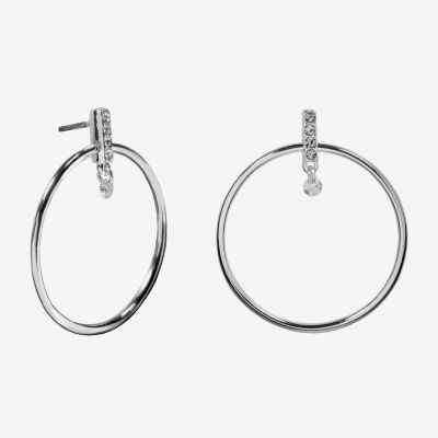 Bijoux Bar Delicates Silver Tone Glass Round Drop Earrings