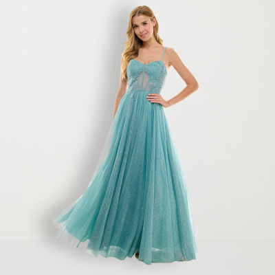 City Triangle Sleeveless Applique Embellished Ball Gown Juniors