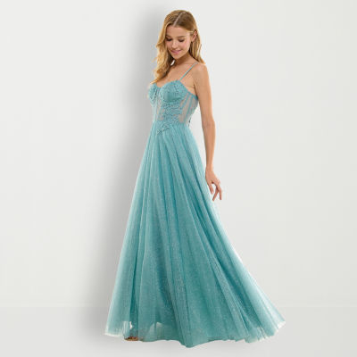 City Triangle Sleeveless Applique Embellished Ball Gown Juniors