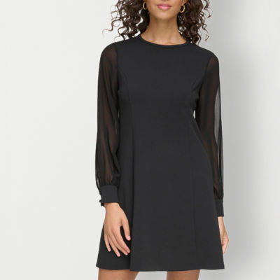 Marc New York Long Sleeve Fit + Flare Dress
