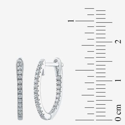 (H-I / I1) 1/4 CT. T.W. Lab Grown White Diamond 10K Gold 16.4mm Hoop Earrings