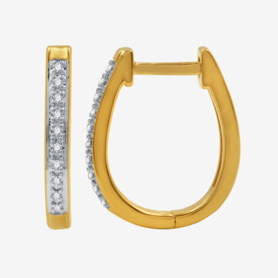 YES, PLEASE! 1/10 CT.T.W. Natural Diamond Hoop and Stud Earring Set in Gold Over Sterling Silver