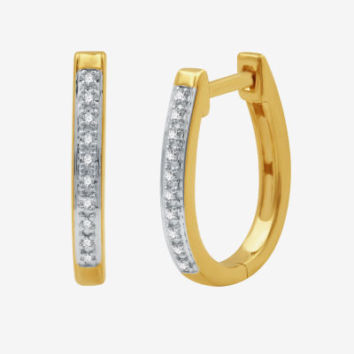 YES, PLEASE! 1/10 CT.T.W. Natural Diamond Hoop and Stud Earring Set in Gold Over Sterling Silver