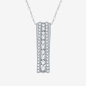 Effy Initial Womens 1/7 CT. T.W. Genuine White Diamond Pendant