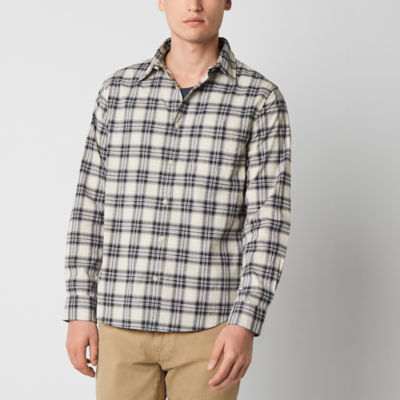 mutual weave Mens Regular Fit Long Sleeve Plaid Button-Down Shirt
