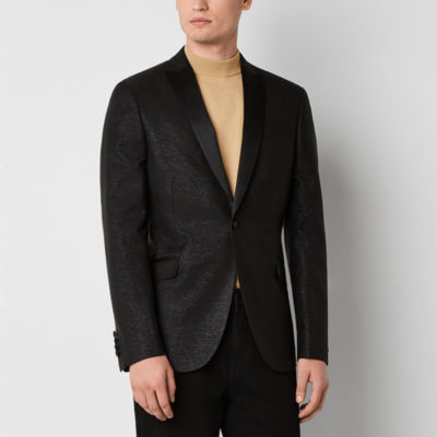 Calvin Klein Slim-fit Wool Woven Herringbone Sport Coat in Black for Men