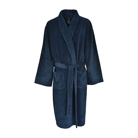 Hanes Mens Big and Tall Fleece Long Sleeve Knee Length Robe, Large-x-large Tall, Blue