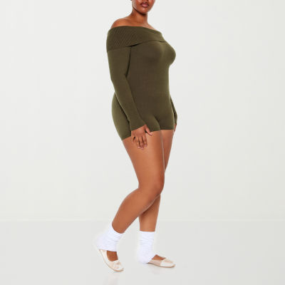 OYOANGLE Women’s Off Shoulder Long Sleeve Crop Top – Drawstring Front, Ruched, Lettuce Trim - View #7