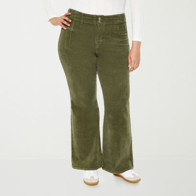 Forever 21 Juniors Plus Corduroy Womens High Rise Flare Leg Jean
