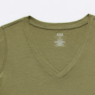 a.n.a Womens V Neck Short Sleeve Adaptive T-Shirt
